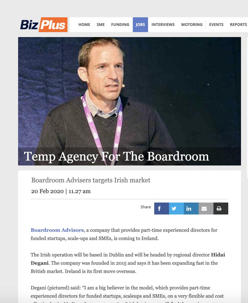 Boardroom Advisors in the Irish press